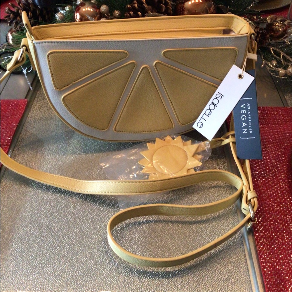 Yellow moon-shaped crossbody